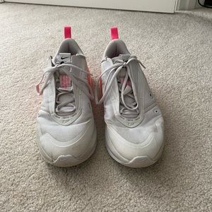 Pink and orange Nike air max up